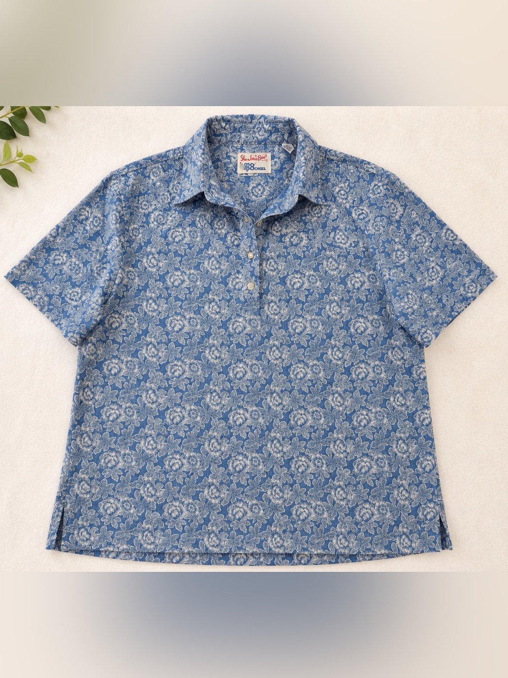 Reyn Spooner  Floral Polo Shirt Blue Resort Coastal‎ Men M